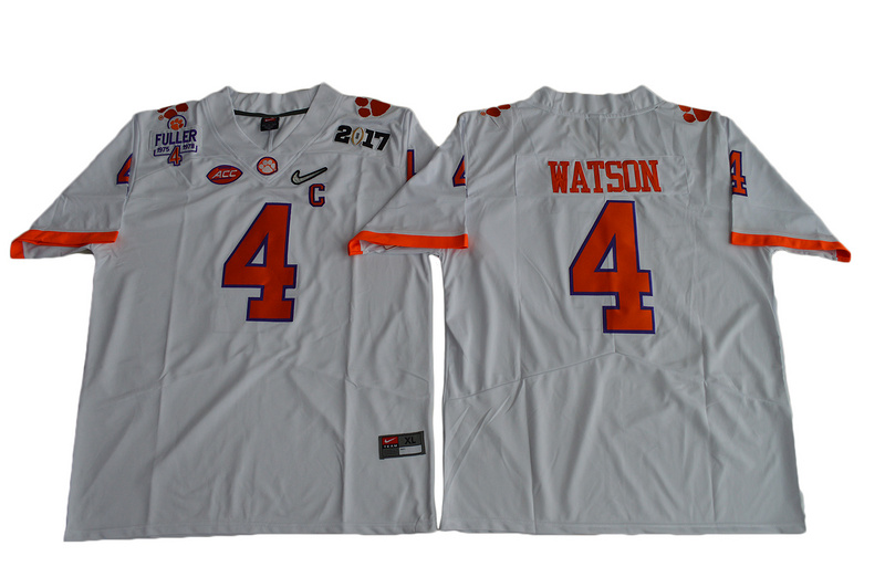 2017 Men Clemson Tigers DeShaun Watson #4 Diamond Quest Limited Jersey - White->washington nationals->MLB Jersey